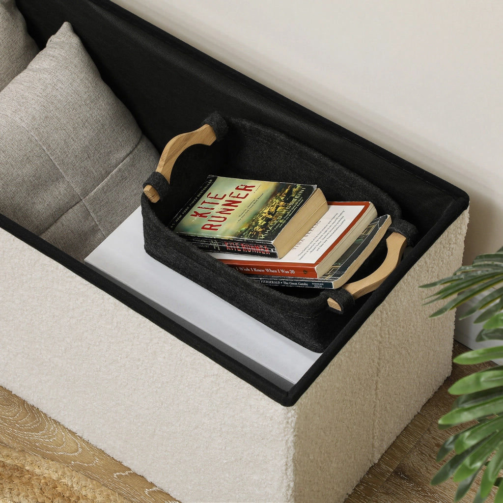Pouf con contenitore e coperchio ¨C zephmum ¨C crema