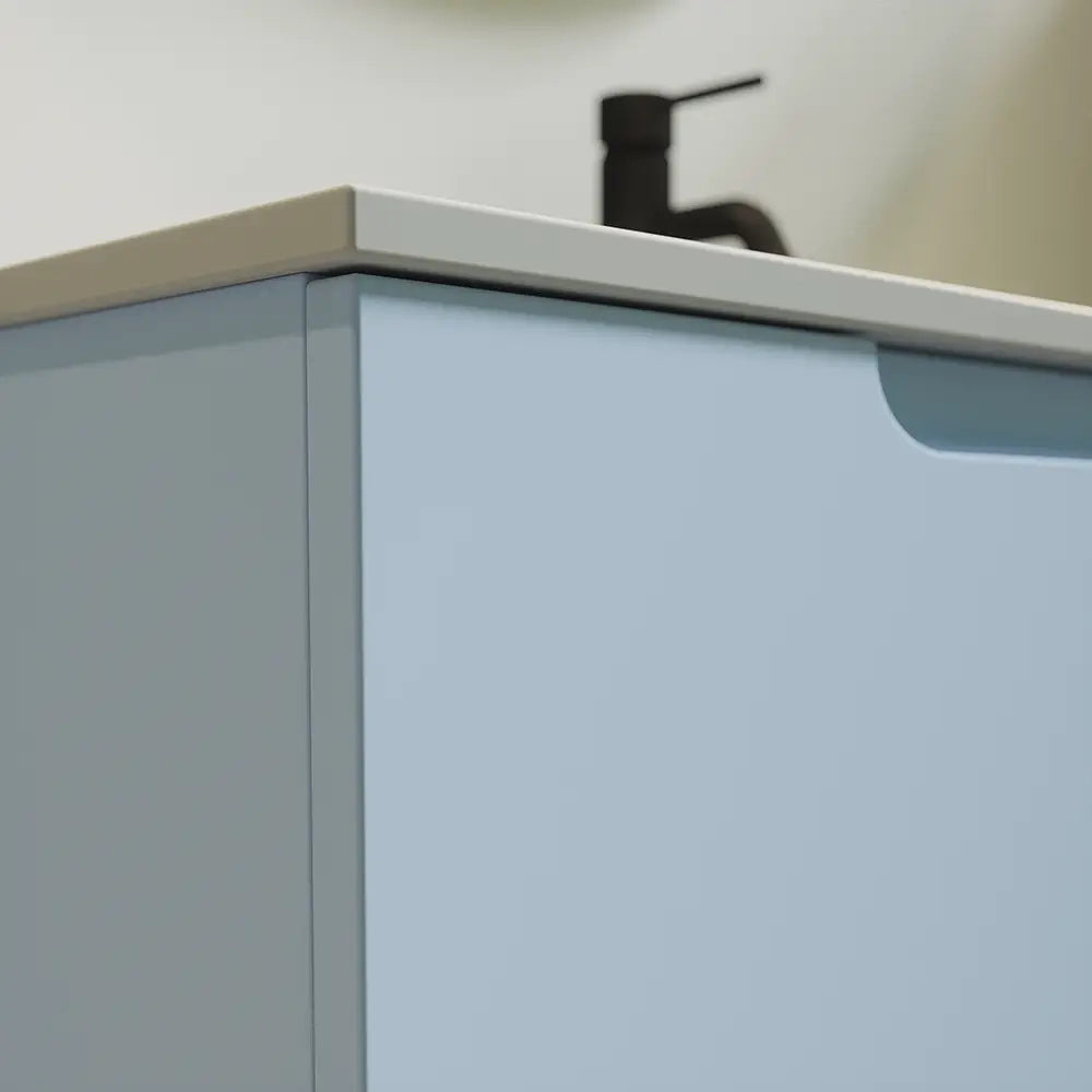 Mobile bagno sospeso 120 cm due cassetti color carta da zucchero con lavabo  | Moor