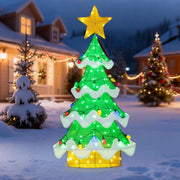 Albero di Natale, Decorazioni Natalizie 130 CM, con 146 Luci LED, 34 Forma di Fragola, Resistente alle Intemperie, Addobbi Natalizi per Esterno Interno per Casa, Giardino, Cortile