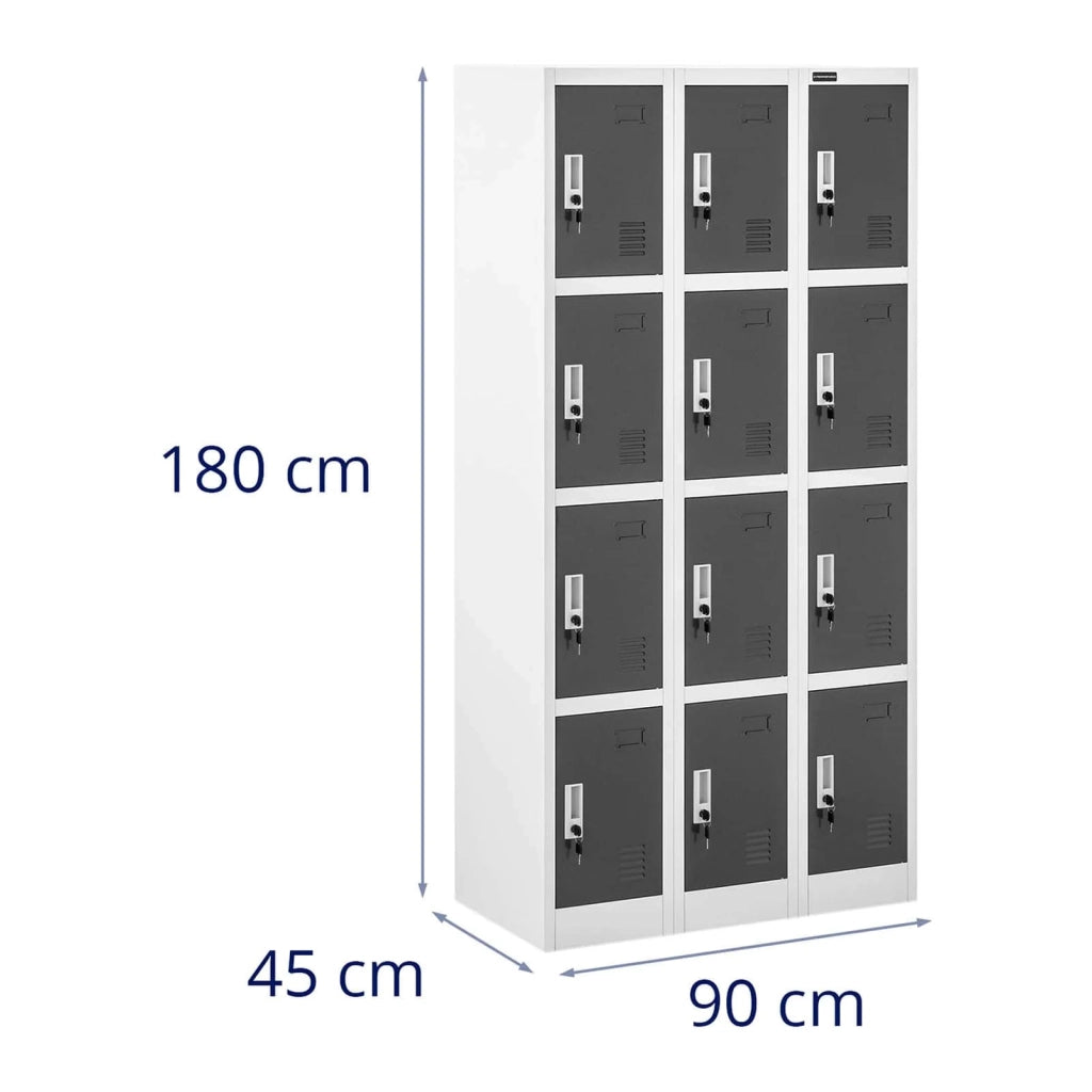 Armadio 12 scomparti 187 cm grigio 14_0005988