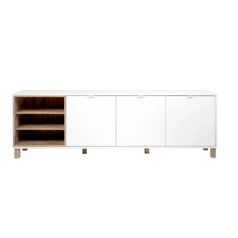 Madia 3 ante 200x35x64,5 Menorca57A colore bianco rovere