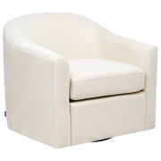 Poltrona girevole Light Beige Poliestere Tessuto idrorepellente Retro Minimalista Mobili Soggiorno