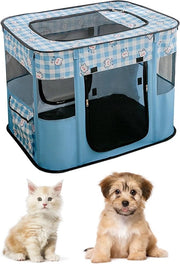 Casa per animali portatile pieghevole con gabbia pieghevole e tende di allenamento per animali - 70 x 55 x 45 cm