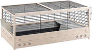 Cassa in legno FSC 120 adatta a cavia e conigli Accessori inclusi Nero L