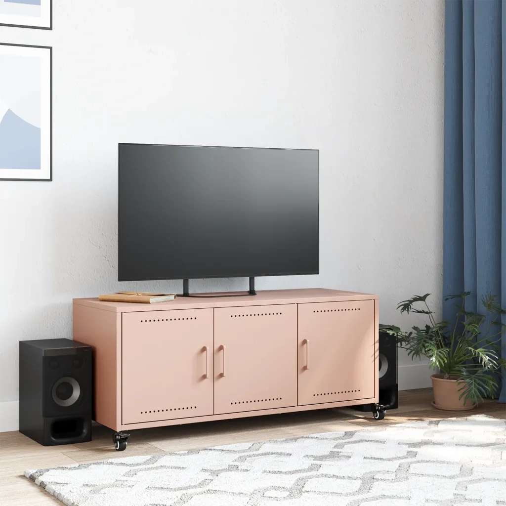 Mobile TV Rosa 100,5x39x43,5 cm in Acciaio 846645