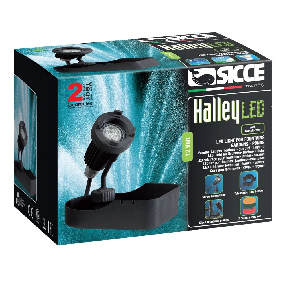 Multipack pompa per laghetto syncra pond 0.5 700 litri/h + faretto halley a led sommergibile