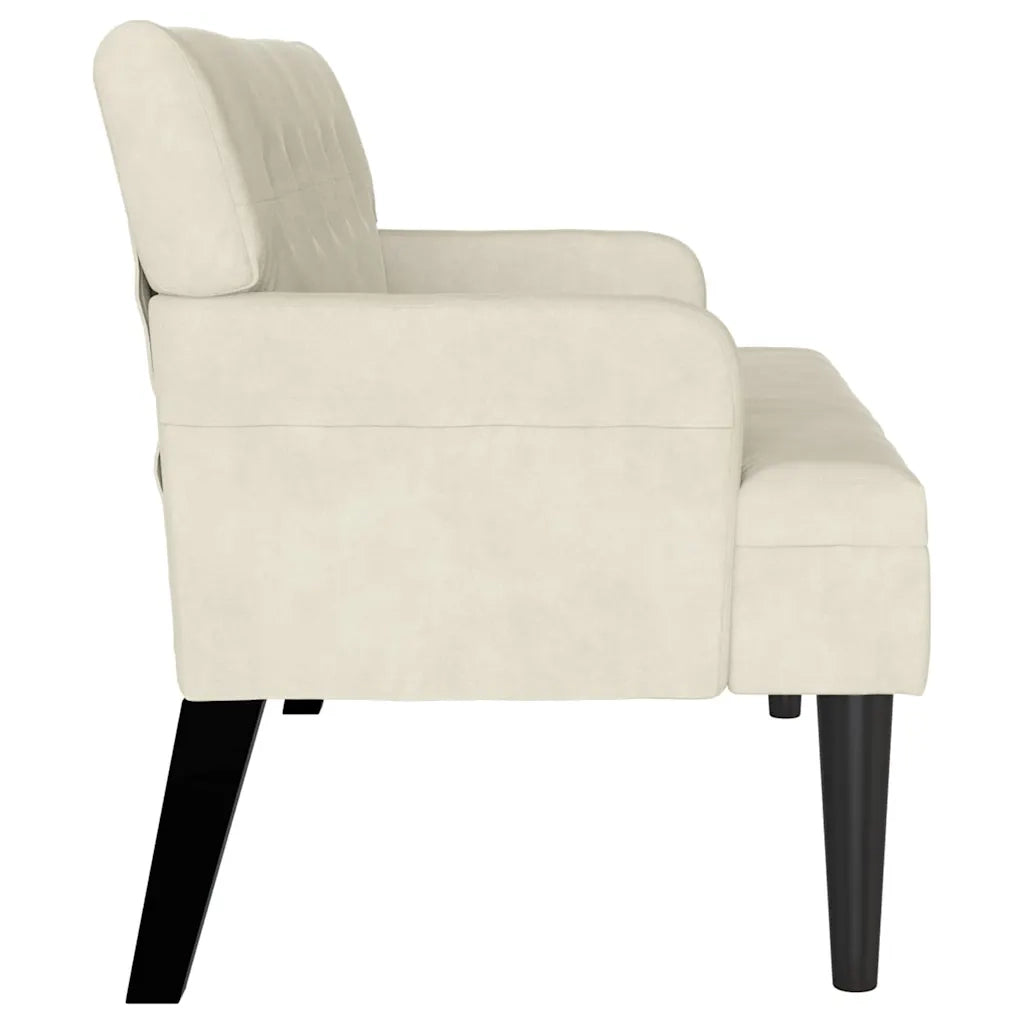 Panca Chesterfield Crema 112 x 65,5 x 75 cm Velluto 42019293