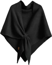 Schiacchiatura per donna - sciarpa in lana di cammello a una spalla - sciarpa - scialle in lana di cammello - scialle a treccia - protezione collo e scialle caldo - colore uniforme scialle multifunzionale - nero