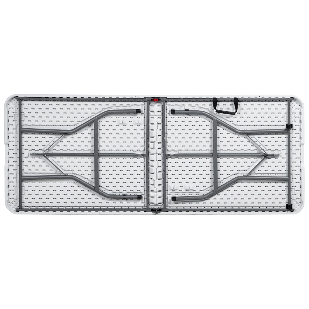 Set da pranzo da giardino a 4 posti Materiale sintetico bianco 180 x 74 Tavolo e 4 sedie pieghevoli con gambe in metallo