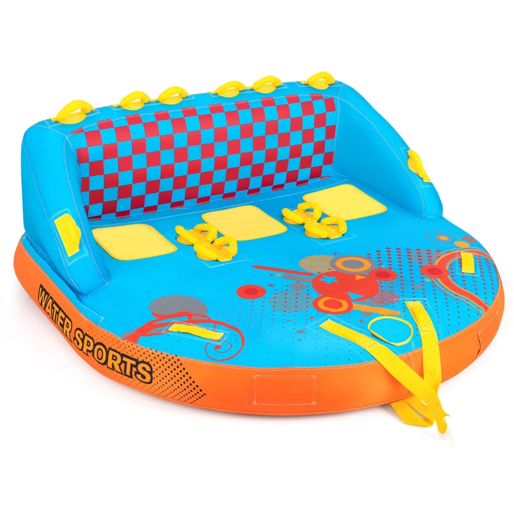 Tube trainabile per barche 3 posti, Trainabili sportivi per acqua con copertura punti di traino anteriore e posteriore-Sport acquatici