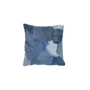 Cuscino decorativo Denim Patchwork in cotone blu