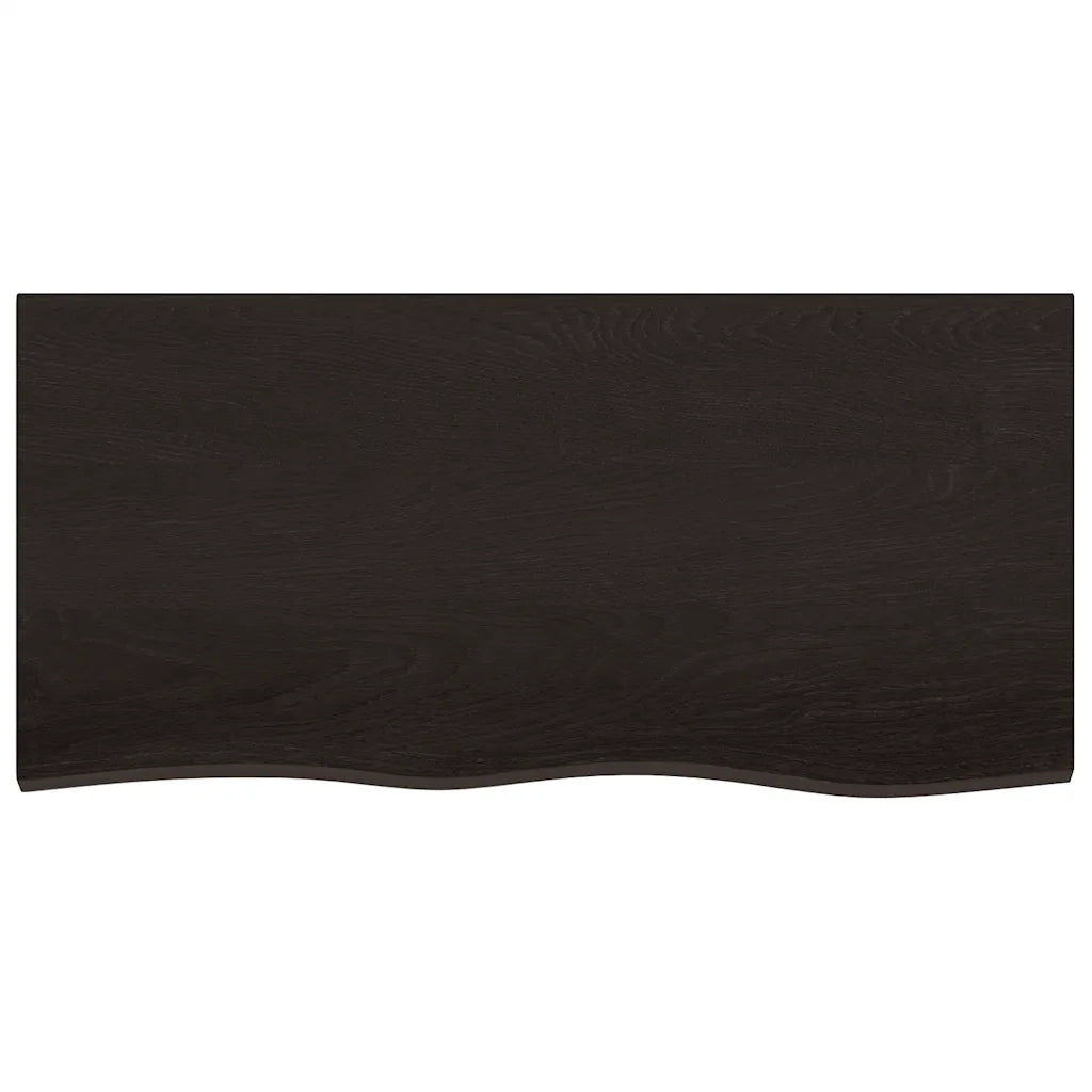 Piano Bagno Marrone Scuro 100x50x2 cm Legno Massello Trattato 3156227