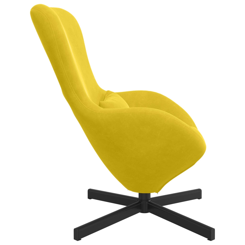 Poltrona a uovo  in velluto giallo