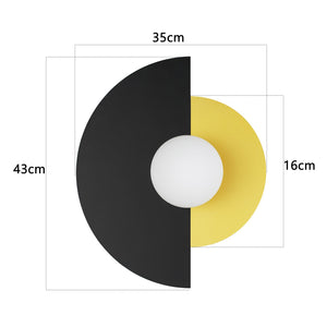 ZMH Lampada da soffitto retrò nero oro rotonda vetro E14 per corridoio