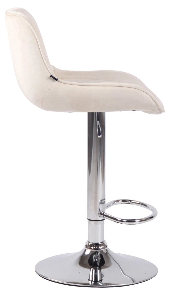 Set di 2 sgabelli da bar Lentini Velvet crema,cromo