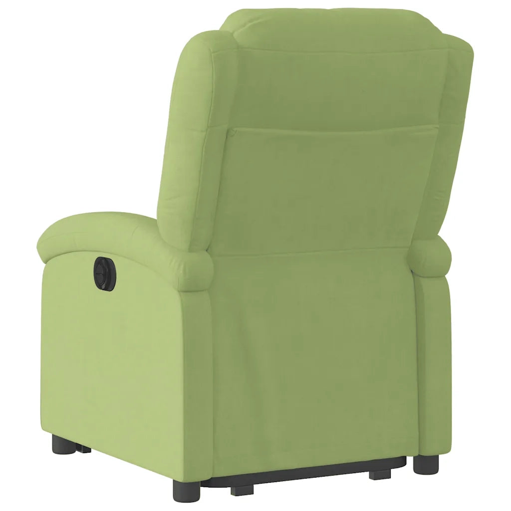 Poltrona Alzapersona Reclinabile Verde Chiaro in Velluto 3204303