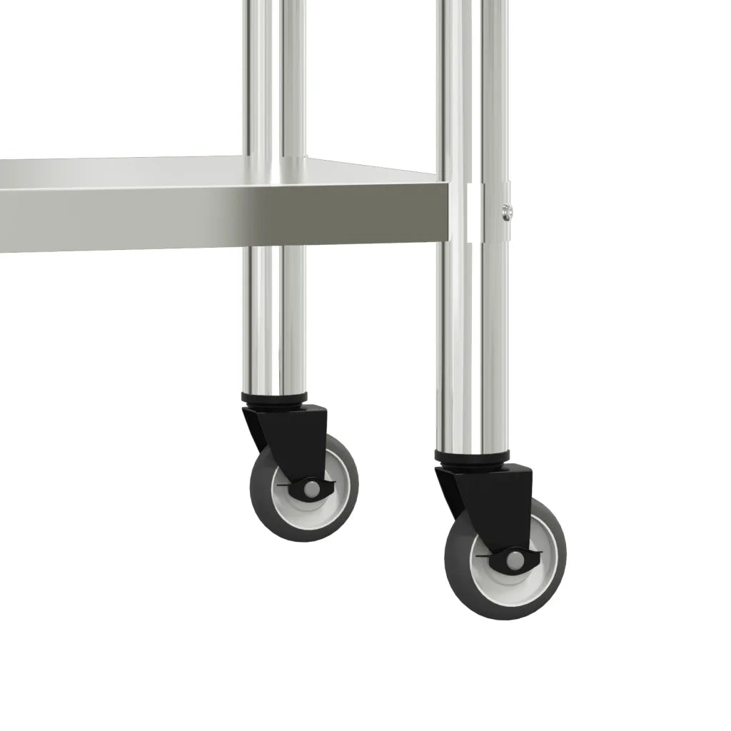 Tavolo Lavoro Cucina con Ripiano 110x55x150 cm Acciaio Inox CFW5609926