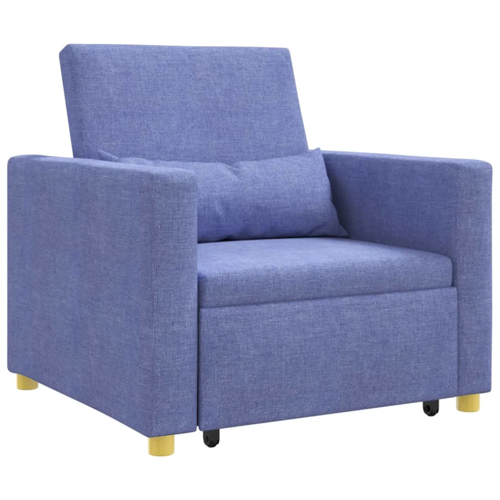 vidaXL Divano Letto Singolo Blu Jeans 90 x 165 x 87 cm Tessuto