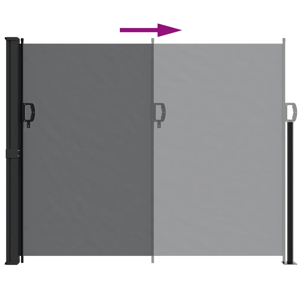 Tenda da Sole Laterale Retrattile-Tenda parasole per balcone per giardino Nera 160x300 cm