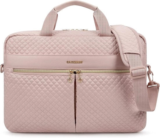 Borsa per laptop 15,6 pollici per donne, grande borsa per laptop, borsa per computer, ufficio, viaggio, aziendale, rosa chiaro, borsa per laptop ufficio, borsa da lavoro