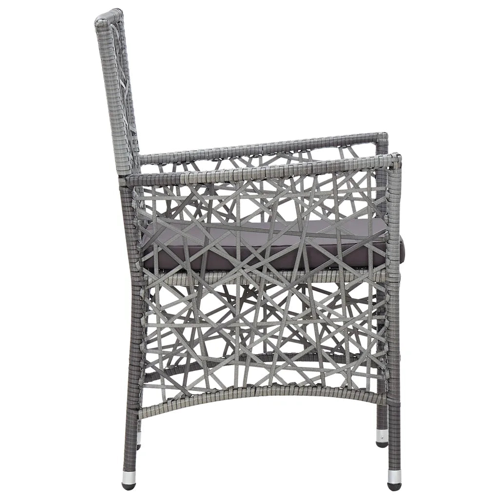 Set da Pranzo da Giardino 7 pz in Polyrattan Grigio 45993