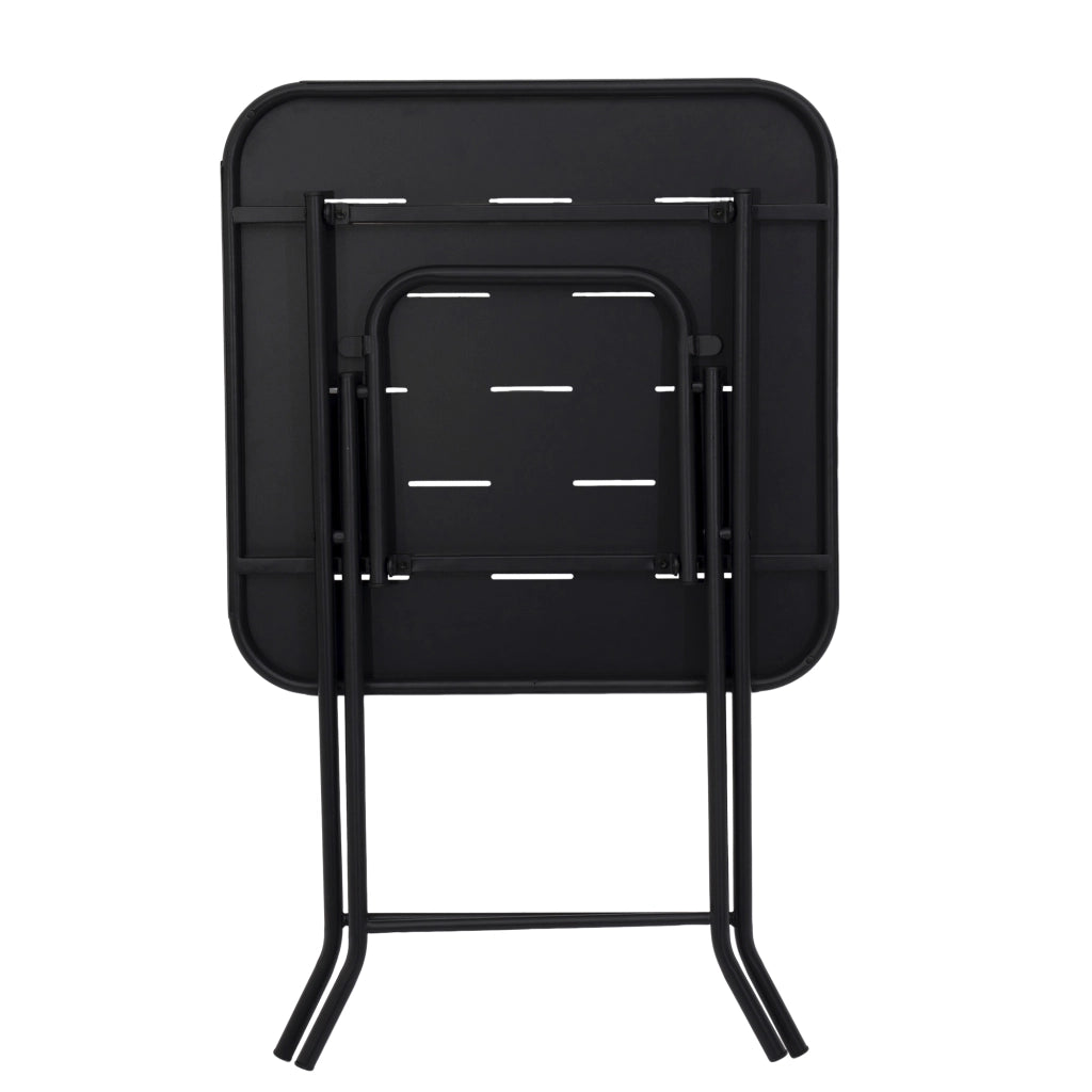 TAVOLO BISTRO PIEGHEVOLE SET DA 3 PEZZI 60x60x73 cm NERO