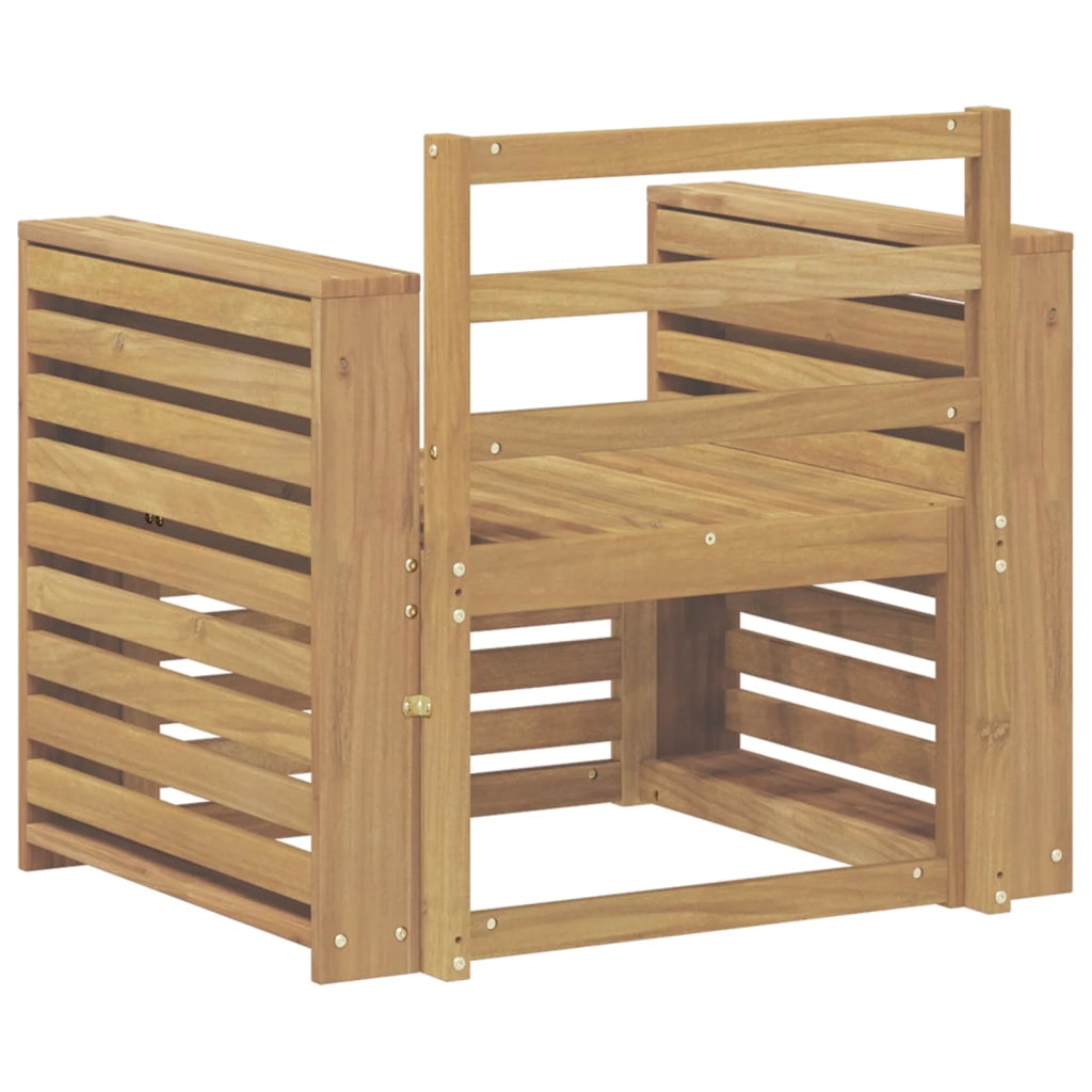 Set di divani da esterno-Sofa da giardino Legno di Acacia Massello Bianco 448211