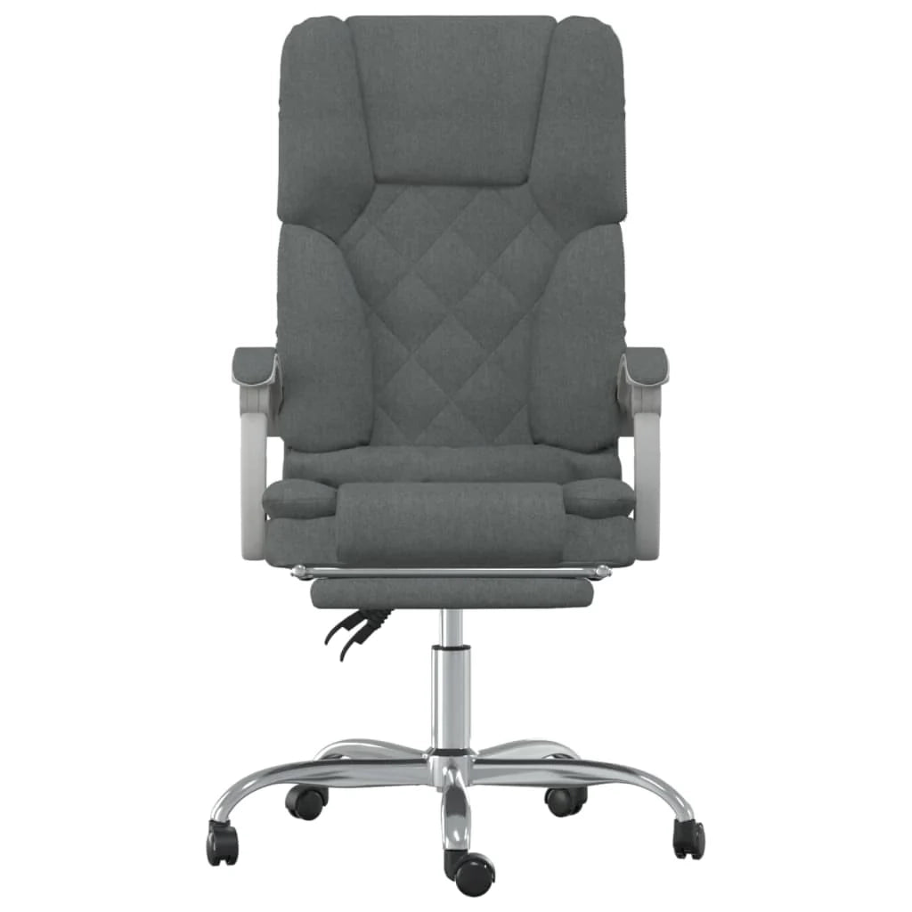Poltrona massaggiante reclinabile per ufficio sala computer studio tessuto grigio scuro 02_0025388