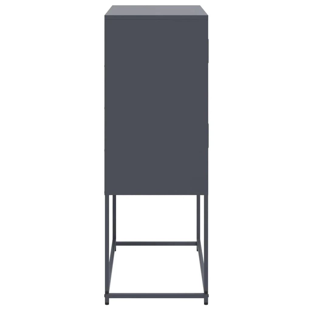 Buffet credenza cassettiera armadio mobile contenitore organizer per cucina soggiorno salotto 68,5 x 38,5 x 107 cm acciaio antracite 02_0029702
