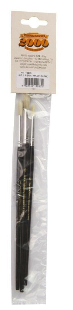 Set Mis.4-6-8 Pennelli Da Ritocco Coprente Legno 4-6-8 - Pennellificio 2000