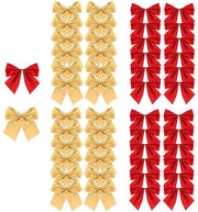Decorazioni per albero di Natale in vetro rosso e oro, 48 pezzi
