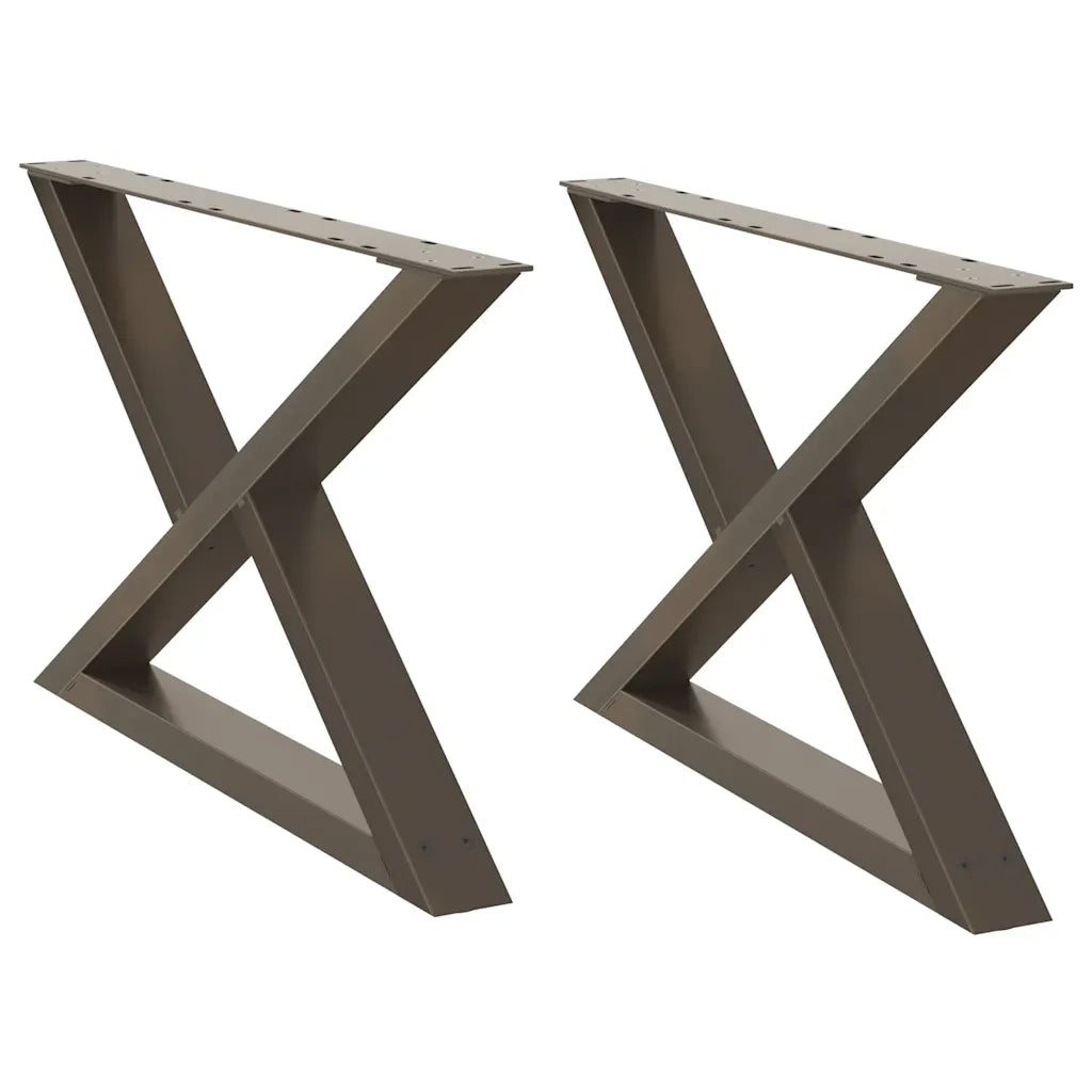 Gambe per Tavolino da CaffÃ¨ 2 pz in Acciaio Naturale 70x(42-43,3) cm Acciaio