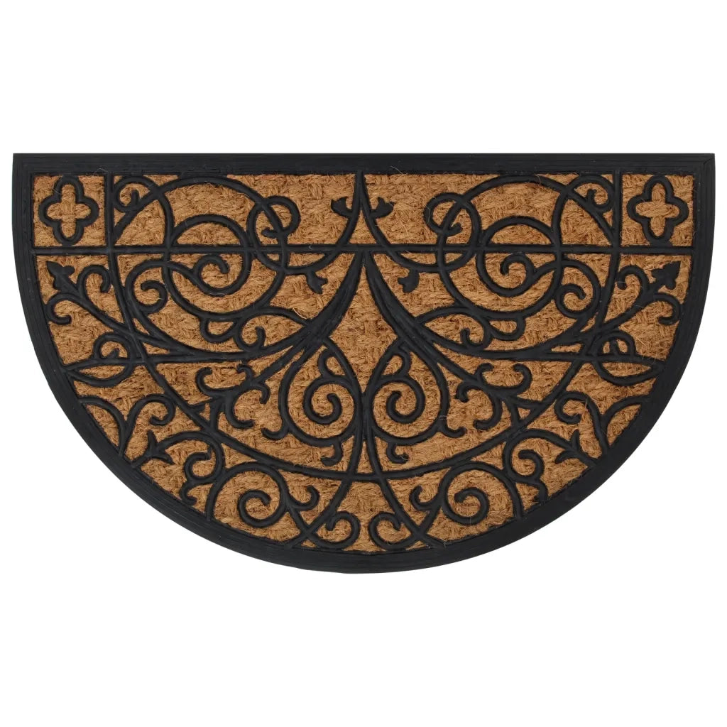 Zerbino semicircolare per interni/esterni 45 x 75 cm antiscivolo facile da pulire in gomma nera 02_0046196