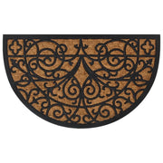 Zerbino semicircolare per interni/esterni 45 x 75 cm antiscivolo facile da pulire in gomma nera 02_0046196
