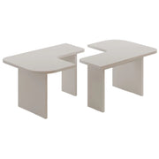 Set di tavolini in legno "Iris" - 90 x 45 x 35 cm - Bianco