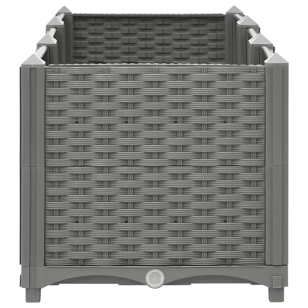 Fioriera rialzata per piante fiori terrazza giardino 120 x 40 x 38 cm polipropilene grigio 02_0039200