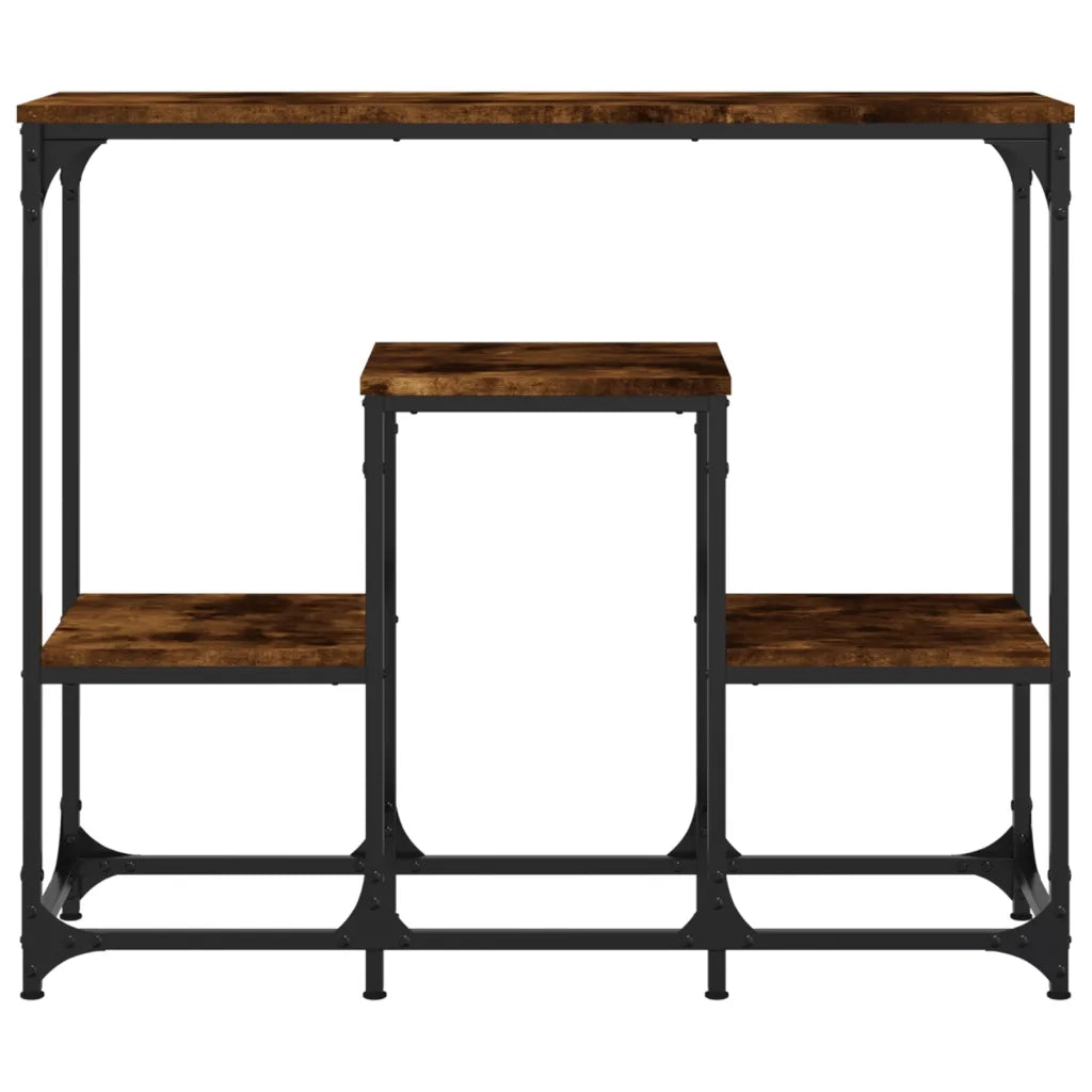 Tavolo Consolle Rovere Fumo 89,5x28x76 cm Legno Multistrato 833385