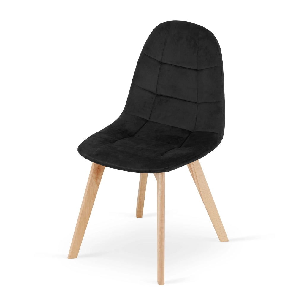 Valora NUUC CHAIR Sedie ergonomiche in velluto nero per soggiorno x2
