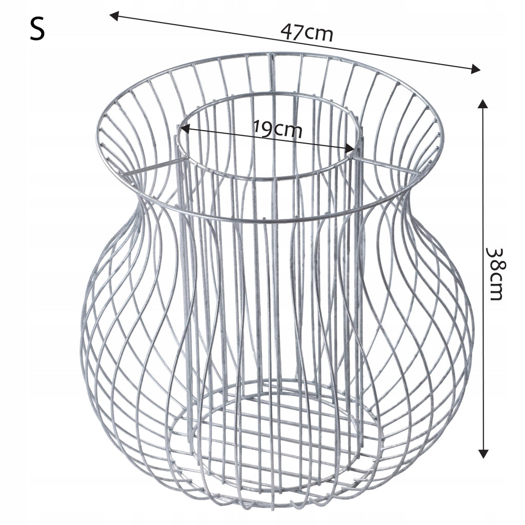 Vaso per gabbione KADAX, copertura per gabbione, cestello in acciaio, filo per gabbione zincato da 47 cm