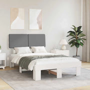 Letto con Testiera Rivestita Grigio chiaro 120 x 200 cm