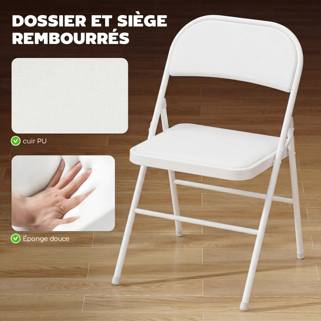 Sedia da pranzo pieghevole ¨C zephmum ¨C bianco 45x46x78 cm