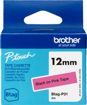Brother BTAG-P31 nastro per etichettatrice Nero su rosa