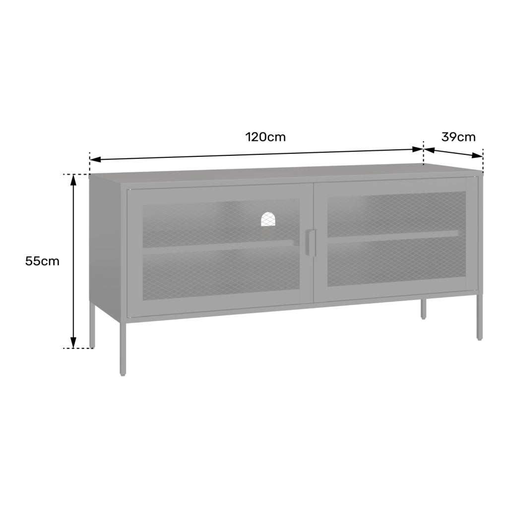 Mobile TV in metallo 120cm bianco TOM