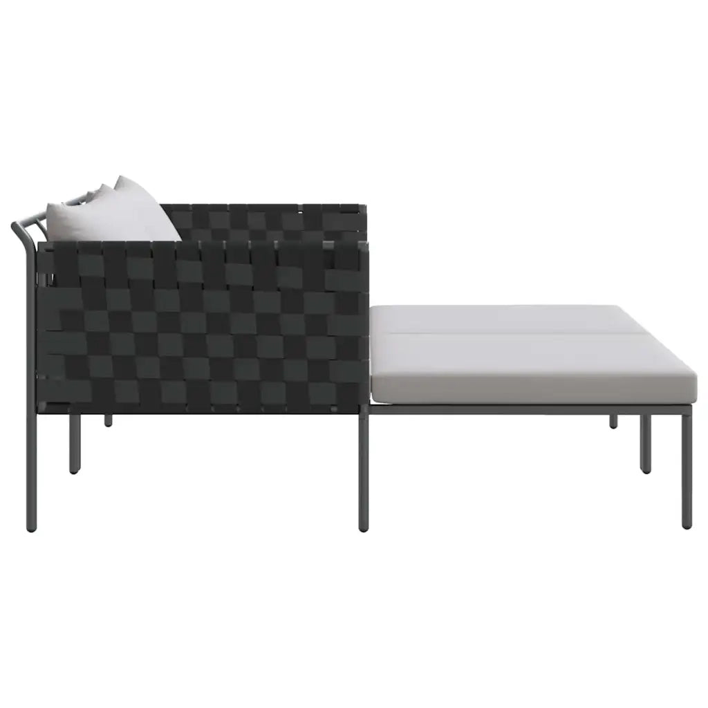Lettino da Sole con cuscino Antracite 153 x 115 x 69.5 cm 42004134