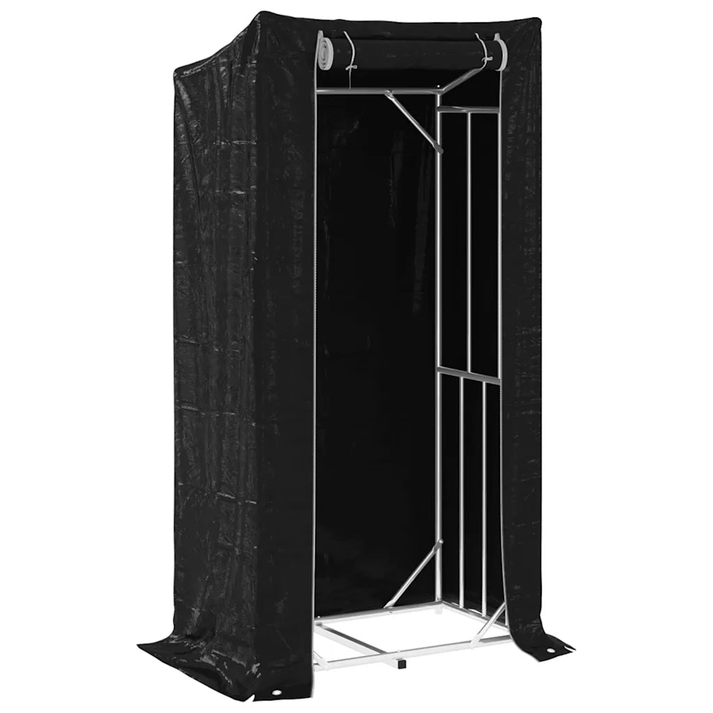 vidaXL Rastrelliera per Legna con Copertura Antipioggia 100x60x200 cm