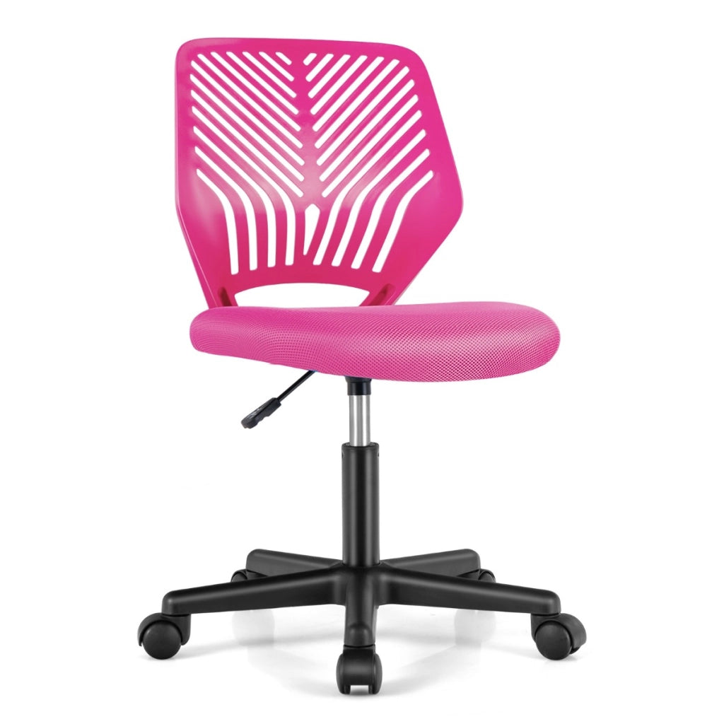 Sedia da scrivania ergonomica regolabile in altezza per bambini, Sedia per computer in rete con ruote universali Rosa-Tavoli e sedie