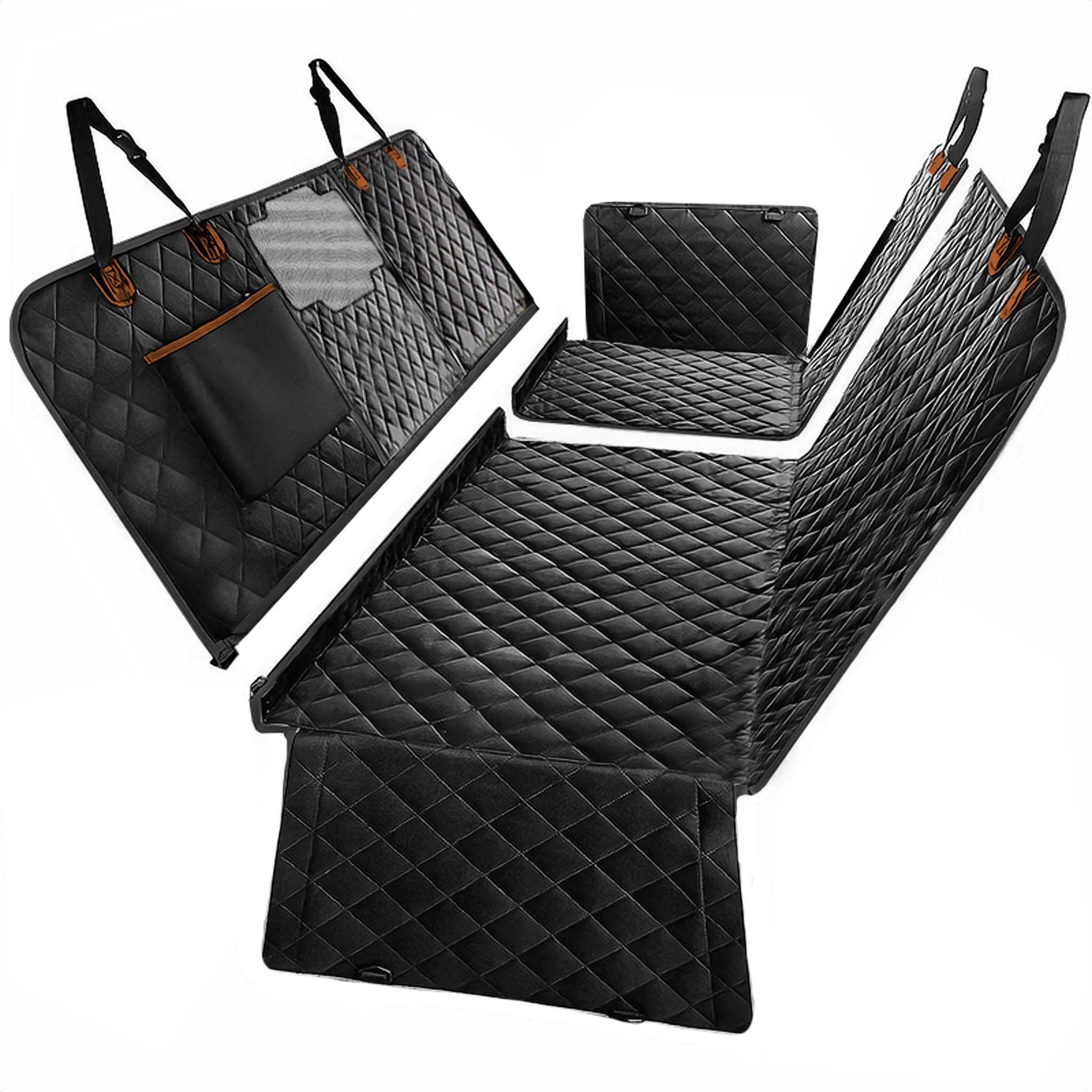 Fudajo Coprisedile posteriore auto per cani 137x147cm Protezione divisibile con zip per sedile