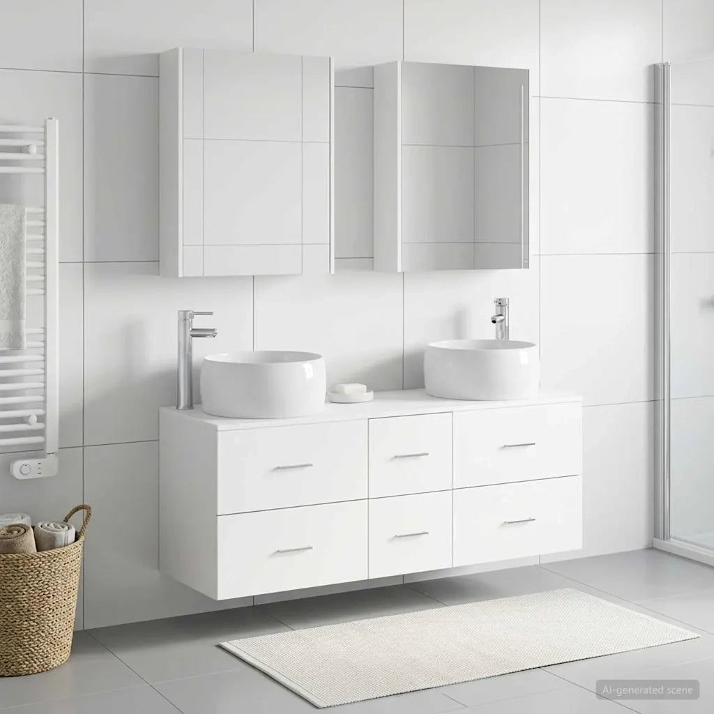 Set di mobili per il bagno 5 pcs Bianco 3407047