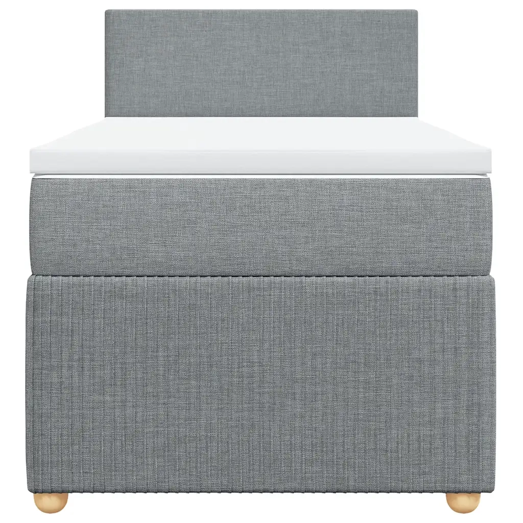 Giroletto a Molle con Materasso Grigio Chiaro100x200 cm Tessuto