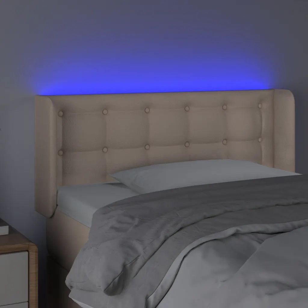 Testiera Cappuccino a LED 103x16x78/88 cm in Similpelle 3123325